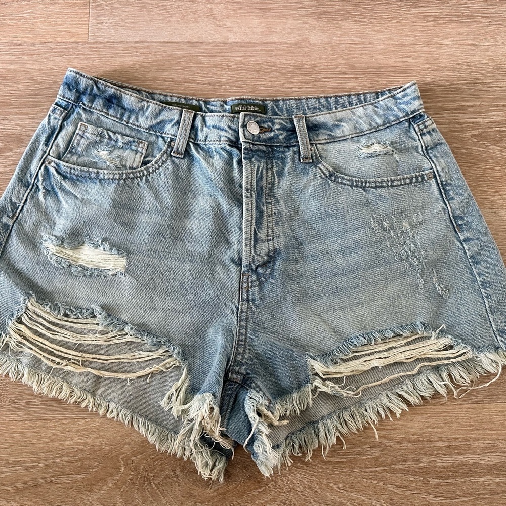 Wild Fable cut off Jean shorts size 12 NEW distressed denim button fly